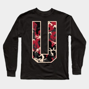 Initial Capital Letter U Camo Alphabet Gift Women Men Kids Long Sleeve T-Shirt